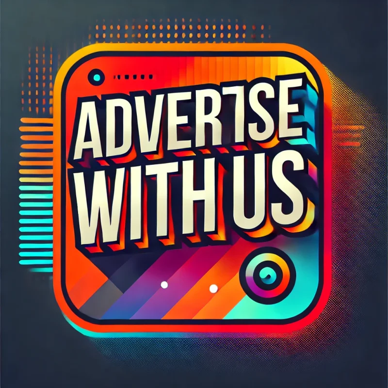 DALL·E 2024-08-21 14.29.29 - A modern, bold design with the text 'Advertise with Us'. The main text 'Advertise' should be prominently spelled correctly and in a vibrant color, wit